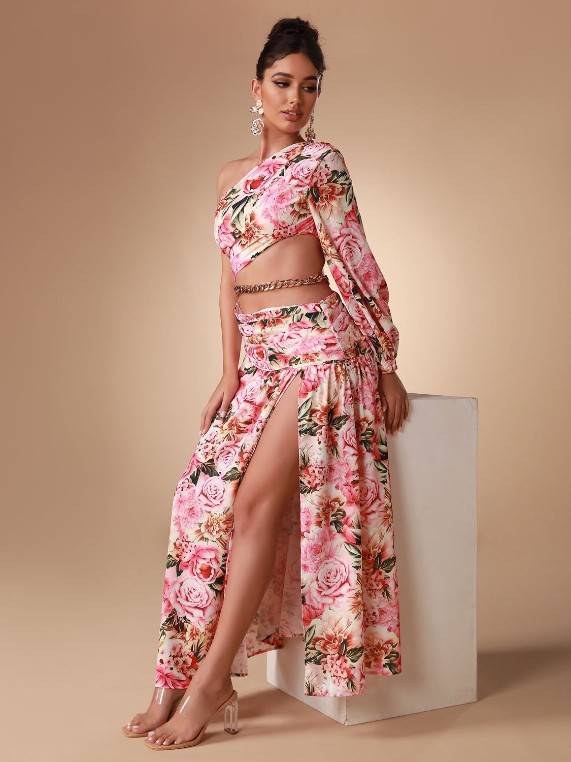 Robe à fleurs rose Shyama