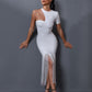 Vidhya Fringed White Bandage Dress