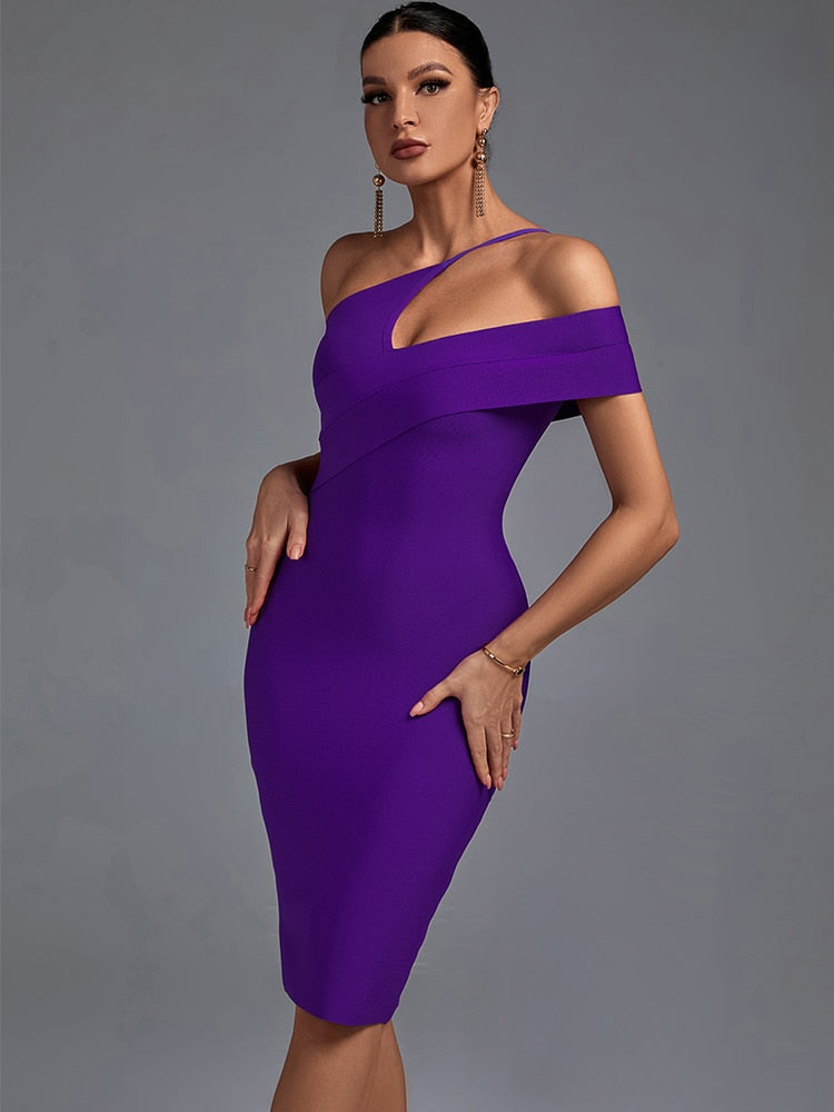 Purple Bandage Bodycon Dress