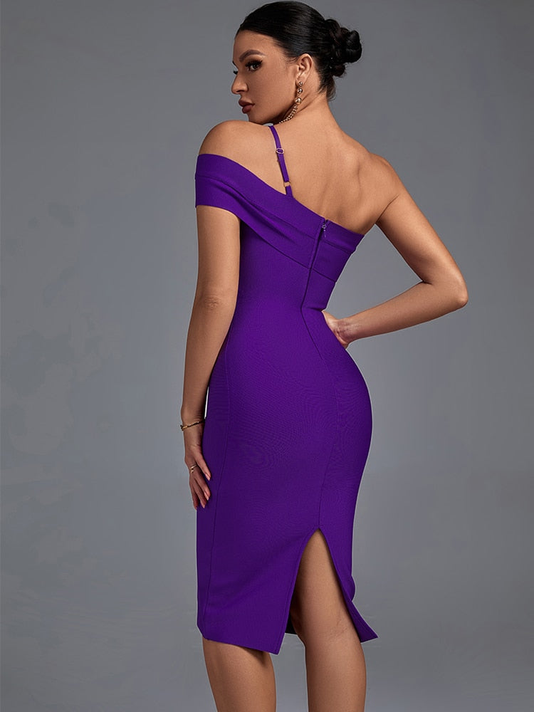 Purple Bandage Bodycon Dress