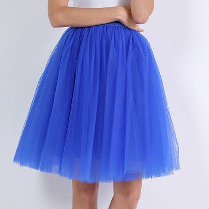 Puffy 5-Layer Tulle Skirt