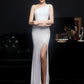 Elegant One Shoulder Slit Sequin Evening Dress