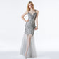 See Through Tulle Sequin Dress